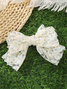 1 件可爱蝴蝶结发夹，带丝带，甜美百搭女孩发饰，优雅发夹，蝴蝶结发饰