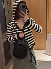 Backpack Ladies Simple Travel School Bag Small Bag - 黑色 - 查看 4