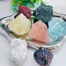 1块天然拉长石原石，散发香气，晶体粗糙，不对称矿石，灵气疗愈石，蛋白石，梅花碧玺矿物标本，家居装饰，花园毕业礼物，无需用火，芳香疗法 - 彩色 - 查看 6