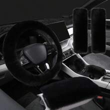 Velvety Soft Furry Armrest Pad Cover - Luxurious Comfort For Women Cars - Premium Universal Center Console Cushion - Polyester Design For Car Suv Truck, Fluffy Centre Console Armrest Cushion Cushion Upholstery,Car Acessesories Women - one-size - View 42