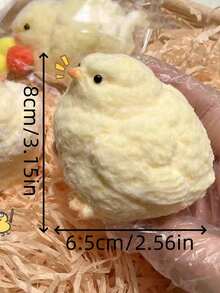 1 件创意弹力小鸡挤压减压柔软玩具，可爱卡通迷你挤压玩具，生日礼物 - 黃色 - 查看 3