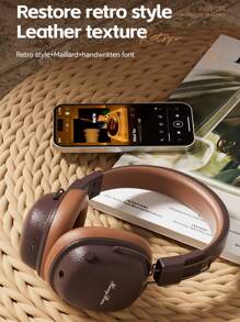 HEAVY BASS 复古无线蓝牙耳机，具有防噪音、可折叠和伸缩设计，低音耳塞带 AUX 功能