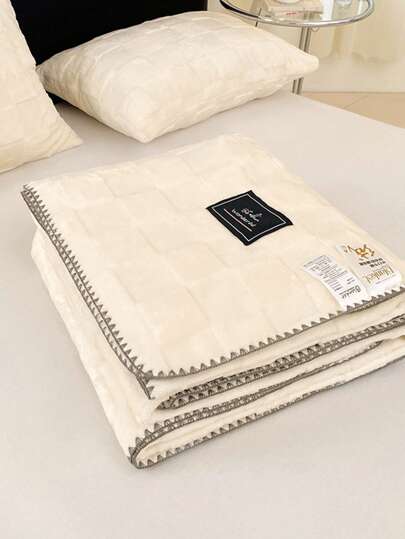 بطانية ناعمة وسميكة ودافئة بلون بيج، مناسبة لديكور المنزل والسرير والأريكة والمكتب والغرفة والسكن الجامعي، قابلة للغسل في الغسالة