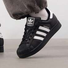 Adidas Originals Superstar II 经典贝壳头休闲低帮运动鞋，男女通用，2026 夏季新款 JI0079 - 黑色 - 查看 4