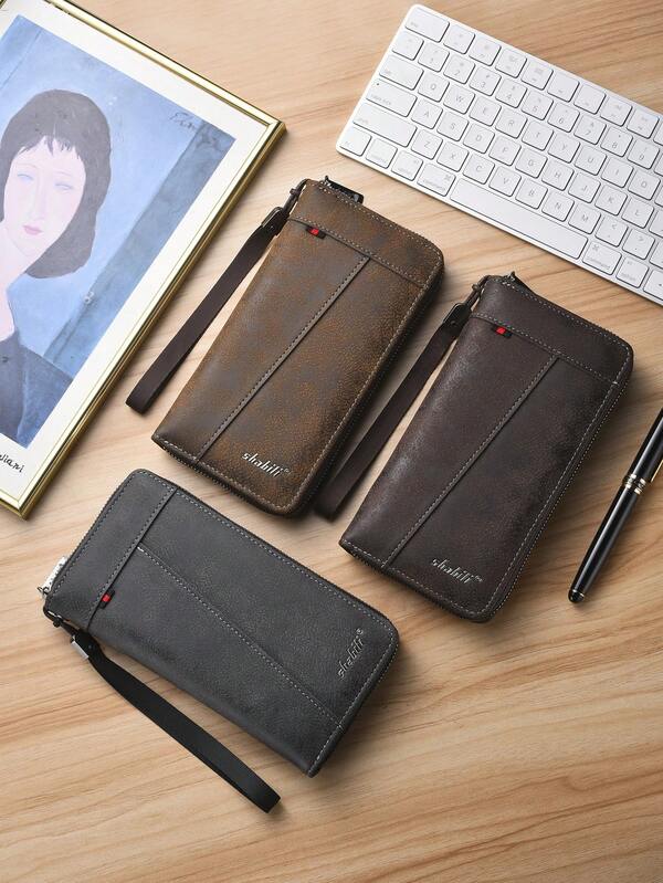 Men's Wallet, Fashionable Large Capacity Multi-Card Slot Casual Phone Pouch Coin Purse