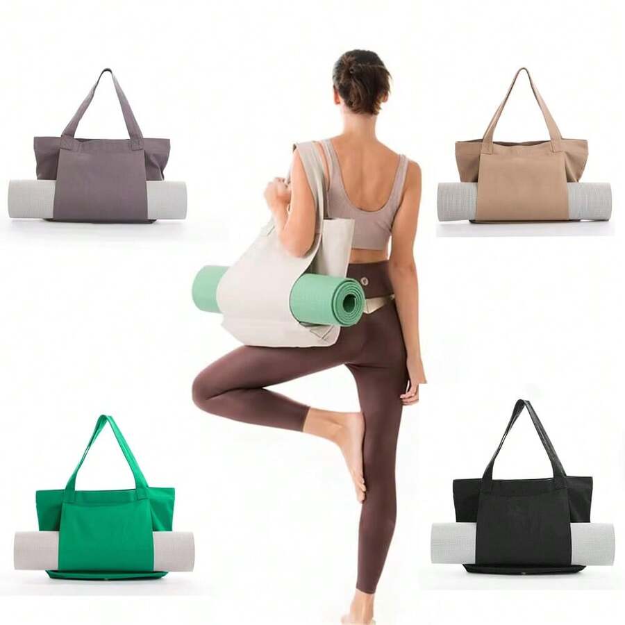 New Yoga Pilates Mat Bag Canvas Handbag Outdoor Exercise Equipment Travel Yoga Mat Shoulder Bag - Apricot - View 1