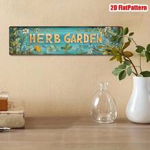 2D Flat - 1 Piece Vintage Vanilla Garden Metal Sign - 3.94 X 15.74inch , Rustic Wall Decor With Floral And Herb Illustrations, Home, Kitchen, Garage, Farm, Porch, Garden Decoration, Holiday And Party, Garden Sign |   Vintage Wall Art |   Durable Metal Sign, Garden Decoration Herb Garden