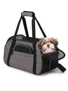 便携式猫笼 - 适用于中型猫和体重不超过 15 磅的小型犬的软边猫笼、宠物包、航空认可的旅行犬笼、手持式宠物笼、宠物背包 - 彩色 - 查看 14