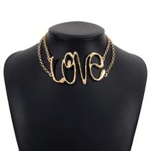 Minimalist Personality Exaggerated Letter Cool Chic Necklace Retro Fashionable Temperament Hip-Hop Style Necklace ,Breakable, Handle With Care - aMORe金色 - 查看 7