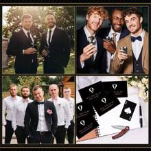 50Pcs Groomsmen Gifts Groomsmen Proposal Box With Flasks Sunglasses PU Leather Toiletry Bag Bottle Opener For Wedding Groomsman Best Man Gift (Brown),10591600