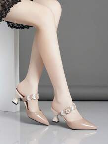 Fashionable Elegant Pointed Toe Low Vamp Thin Heel High Heels For Women