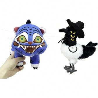 2PCS Kpop Demon Hunters Purple Tiger Plush Toy Cute And Quirky Raccoon Plush Toy Creative Gift For Children