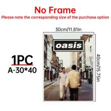 1pc Canvas Wall Art Poster Inspired By The Oasis Album, Features Bright Colors Like Sky Blue, Ginger Yellow, Mixed Shades, White, Pink, And Black. It'S An Decor Piece Perfect For Music Lovers In Living Rooms And Bedrooms.Canvas Wall Art,Posters For Room,Home Decor,Room Decor Aesthetic,Room Decoration Stuff.Optional Frame - 1pc - View 13