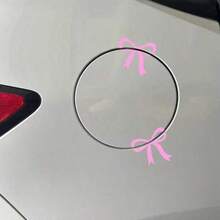 2 件可爱蝴蝶结女士汽车贴花 - 幻想主题乙烯基贴纸，光面，卡通图案自粘玻璃表面，不对称形状，一次性使用 - 均碼 - 查看 5