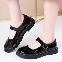 Mary Jane For Women Gothic Oxford Shoes - Flat Shoes, Ankle Tied, Round Toe For Casual Dresses, Work, And Campus - 鏡面黑色 - 查看 6