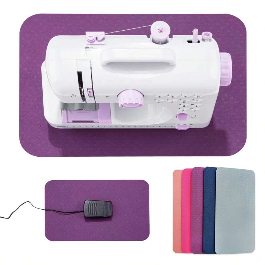 1/2Pcs Sewing Machine Silent Pad/Foot Pad Reduce Vibrations Noise Non Slip Sewing Machine Mat For Quilting Embroidery 17x34cm - Purple - View 1