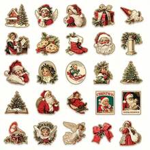 50pcs,Retro Christmas Stickers For Laptops, Notebooks, Phone Cases, Christmas Gifts, And Decorative Stickers - Multicolor - View 5