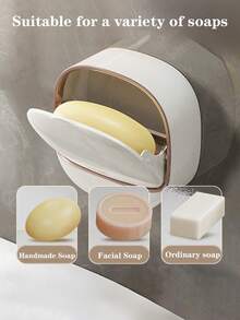 1pc Soap Dish With Drainage Function, Wall-Mounted Soap Holder Tray Container, Suitable For Bathroom, Bathtub And Kitchen Sink, Universal Soap Dish For Shower