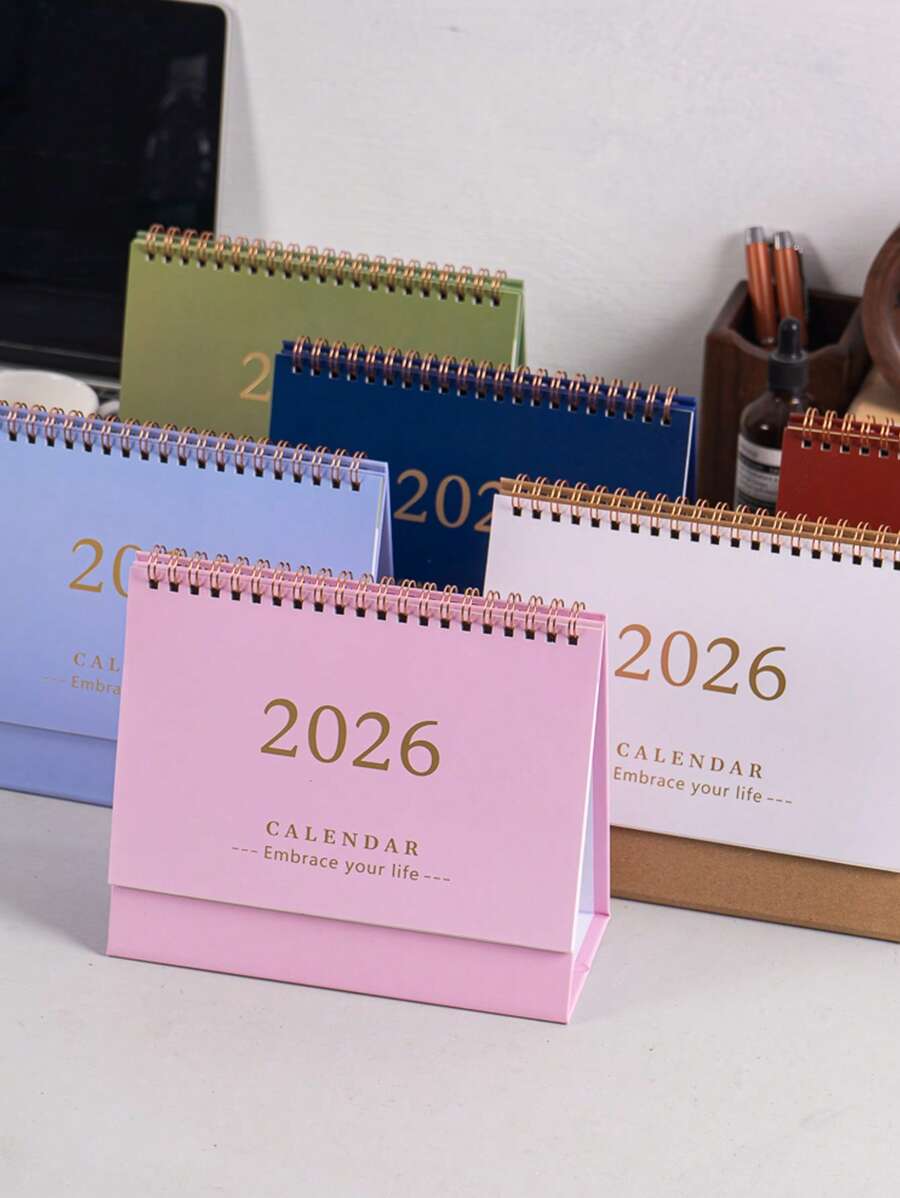 1PC 2025-2026.12 Desk Calendar Daily Plan Memo English Calendar Desktop Small Objects School Supplies