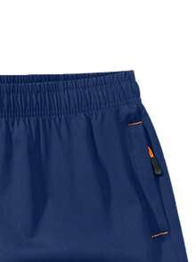 Pantalones cortos deportivos para niño preadolescente de unicolor, con cintura ajustable y transpirables - Negro - Ver 4