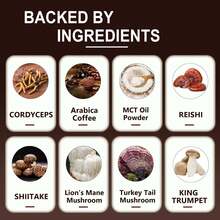 PSLALAE Mushroom Coffee - Reishi, Cordyceps, Energy, Mental Clarity, Focus Support, Memory Enhancement, Relieve Fatigue - 1 pack - 查看 3