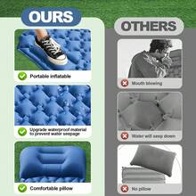 Sleeping Pad - Ultralight Inflatable Sleeping Mat With Built-In Foot Pump, Durable Compact Waterproof Camping Air Mattress For Camping, Backpacking, Hiking, Tent Trap Traveling - Blue - View 6