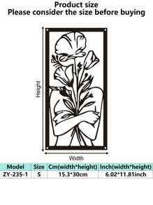 1 件抽象女性线条金属装饰壁挂艺术品，个性化艺术空心铁艺墙画，适用于家庭白墙、客厅、餐厅、卧室、浴室、情人节礼物