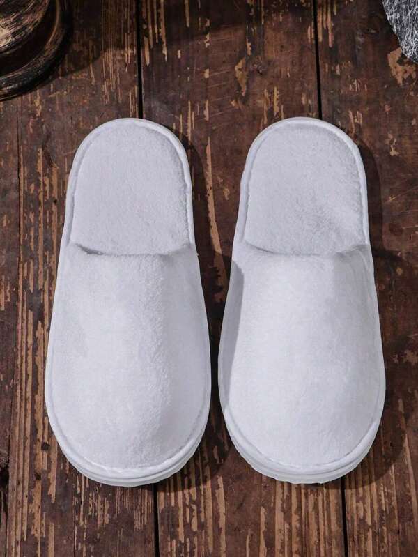 1 paire/5 paires/10 paires de chaussons d'intérieur chauds, chaussons d'intérieur jetables décontractés et épais pour salle de bains et sauna. Chaussons d'intérieur moelleux et confortables sans dos.