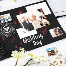 1pc Scrapbook Album, Kraft Paper Scrapbook Album, Suitable For Wedding Guest Book, Anniversary Album, Gift, Graduation Album, Family DIY Scrapbook, Craft Paper DIY, Christmas, Thanksgiving, New Year Gifts - Khaki - View 8