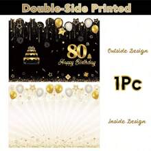 1/5/10/20张装黑色金色折叠贺卡，适合18-80岁人士，生日装饰，礼物，签名卡，派对礼品，留言卡，生日和节日用品 - 彩色 - 查看 10