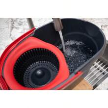 O-Cedar EasyWring Microfiber Spin Mop, Bucket Floor Cleaning System, Red, Gray, Standard