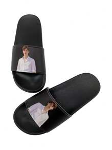 Customized Slippers For Men, Personalized Pattern Slippers, Halloween Gift For Mom/Dad/Her/Him/Boyfriend/Husband/Friend, Customized Gift For Home/Hotel/Salon/Beach/Anniversary