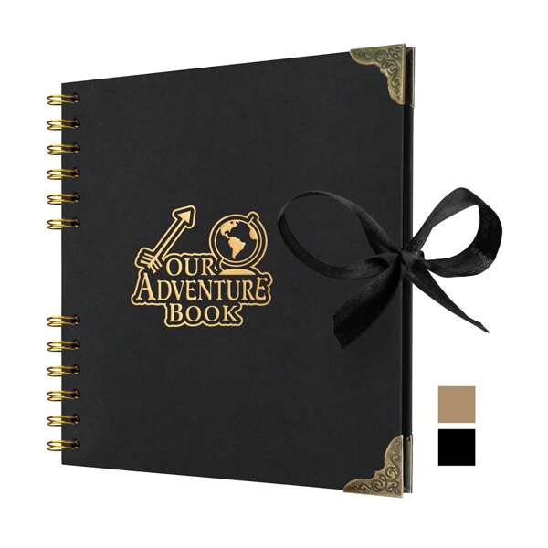 OUR ADVENTURE BOOK 1PC Of Our Adventure Book 8.15x8.15 Inch DIY Corner Protection Scrapbook Album, 50 Page Hardcover Kraft Paper Scrapbook, Travel Photo Album Collection, Suitable For School Season, Weddings, Anniversaries, Family Gatherings, Birthdays, Halloween, Christmas, New Year's Ideal Gifts
