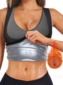 女士运动塑身背心、健身训练吸汗背心、跑步塑身背心、女士紧身吸汗背心、百搭修身、收腹健身背心、女士运动背心、跑步运动背心。健身服、健身房配件、腹部瘦身束腹带、腹部瘦身束腹带 - 彩色 - 查看 1