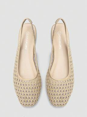 ADAMUMU neue hochwertige, bequeme Damen Flache Schuhe aus geflochtenem Raffia, süß für den täglichen Gebrauch, Frühling/Sommer Urlaub