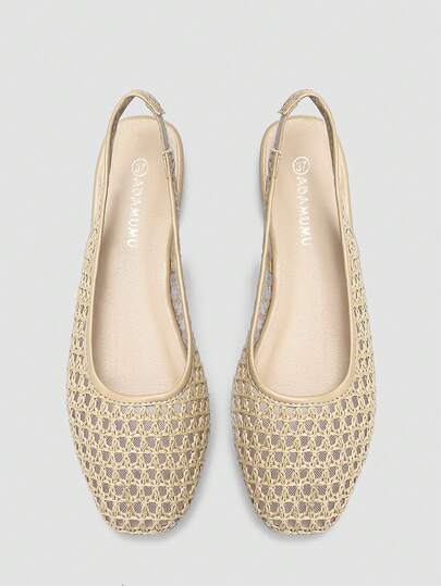 ADAMUMU New Women's High-End Fashion Comfortable Raffia Woven Flat Shoes, Cute For Daily Wear, Spring/Summer Holiday, Vacationcore