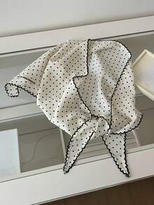 女士头巾 1 件波尔卡圆点三角围巾，休闲百搭时尚柔软甜美清新风格圆点头带，法式头巾，高端艺术感拍照道具发饰女士发饰秋季配饰秋冬发带适合度假装女士 - 彩色 - 查看 11