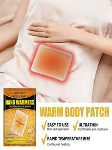 10 Pack (20 Pieces) Warm Body Patches For Autumn And Winter, Warming Body And Feet, Cold Prevention And Warmth Retention, Portable Warm Patches With Long-Lasting Heat, Easy To Stick, Suitable For Outdoor Work, Sports, Travel, And More. They Can Also Be Used At Work, School, Or During Trips To Keep The Body Warm And Improve Comfort.