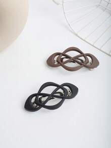 4件套哑光纯色半丸子头低马尾优雅镂空复古爪夹发夹，发饰，爪夹，发卡，发爪，发饰，头部饰品 - 彩色 - 查看 7