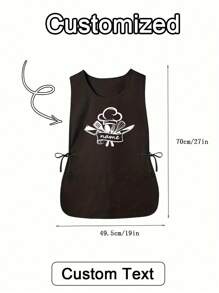 1PC Personalized Custom Hair Stylist Apron, Customized Kitchen Cooking Apron,2-Pocket Quick-Dry Apron For Home For Men And Women, Modern Polyester Oil-Proof Apron,Quick-Dry, Solid Color, Kitchen And Home Use