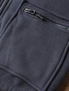 Men's Cardigan Coat Polar Fleece Stand Collar Jacket Fit Warm Top,Men's Stand Collar Fleece Jacket, Two-Sided Plush Lining, Casual Business Warm Thick Couple Coat Outerwear, Autumn/Winter