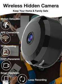 GENAI 1/2/4pcs Mini Spy Camera, 2.4G Wireless WiFi Hidden Camera 720P Full HD, Hidden Cameras With Motion Detection, Security Nanny Camera For Home/Office - Multicolor - View 3