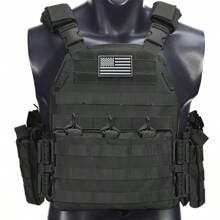 Quickly Detachable Hunting Vest For Shoulder & Waist, Durable Anti-Tear Sports Vest, Comes With 1pc American Flag Patch, Suitable For Hunting, Outdoor Adventure And Various Outdoor Activities