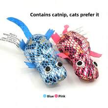 3 buc jucării amuzante, realiste, drăguțe, în formă de crocodil mini, jucării de mestecat durabile pentru pisici, pentru a se juca și a ameliora plictiseala, jucării de auto-divertisment pentru animale de companie