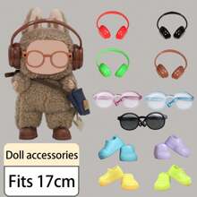 适用于 第二代/第三代时尚服装套装，17 厘米艺术模型，配有全套配件 - 耳机 + 眼镜 + 彩色靴子，可拆卸微型服装，家居装饰，适合作为送给朋友、家人、伴侣、万圣节/圣诞节的礼物 - 彩色 - 查看 1