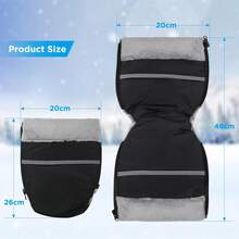 Baby Stroller Warm Gloves, Outdoor Stroller Anti-Freeze Anti-Cold Anti-Wind Cover, Winter Umbrella Stroller Waterproof Warm Handguards