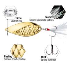 2PCS Spoons Lure Gold/Silver Metal Swimbait 2.5-20g Casting Lure 2.6-5.3cm Artificial Hard Bait Sinking For Trout Bass