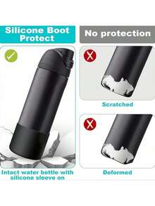 2pcs 7.5-9cm Silicone Water Bottle Sleeve, Fits 24oz 32oz 40oz, Non-Slip Protective Cover With Bottom Bumper, Suitable For Tumblers, Twist And Flip Stainless Steel Water Bottles - Multicolor - View 4