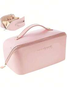 Wodoodporna kosmetyczka z PU, duża pojemność kosmetyczki podróżnej, przenośna torba do przechowywania kosmetyków, kosmetyczka podróżna z uchwytami i przegródkami, odpowiednia do przechowywania kosmetyków, przyborów toaletowych, produktów do pielęgnacji skóry, produktów do higieny osobistej itp., niezbędne rzeczy do szkoły, organizer świąteczny, prezent świąteczny.