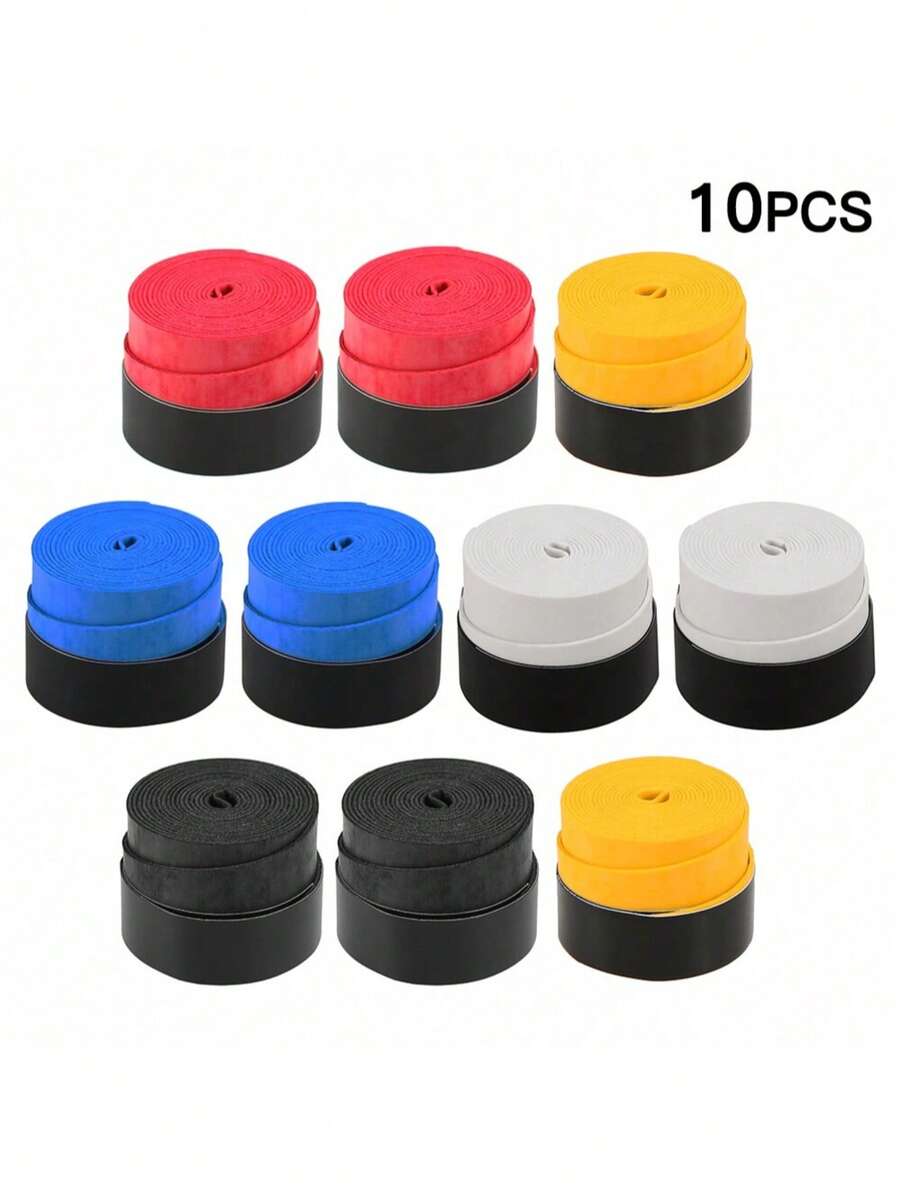 Paquete de 10 empuñaduras antideslizantes para raqueta de tenis y raqueta de bádminton - Multicolor - Ver 1